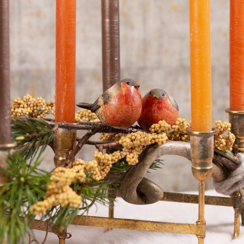 Floristik24 Ceramic Robin Decorations – Red and Natural Tones, 5.4 cm – Perfect for Garden and Home – 4 pcs
