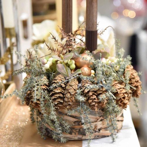 Product Deco branch larch with cones green, snowy winter decoration 93cm