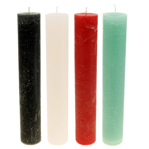 Floristik24 Large candles Colored stick candles 50x300mm 4pcs