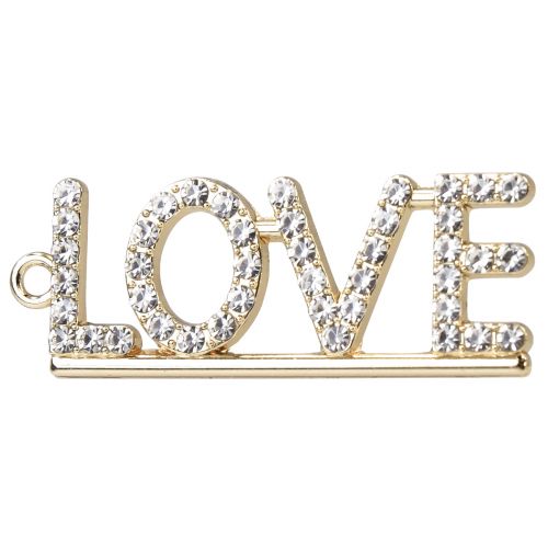 Product Valentine&#39;s Day decorative pendant Love metal silver 4cm 12pcs