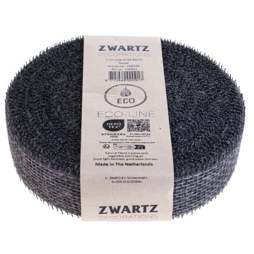 Floristik24 Jute ribbon net ribbon deco ribbon jute brown taupe 5cm 40m