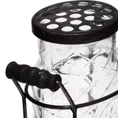 Product Glass vase with lid, bottle holder 16.5×8.5×18.5cm