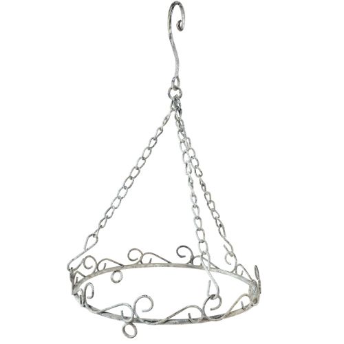 Hanging decoration metal decoration gray white vintage Ø20cm H30cm