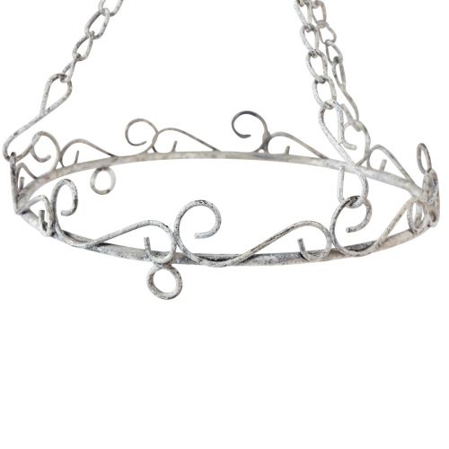 Floristik24 Hanging decoration metal decoration gray white vintage Ø20cm H30cm
