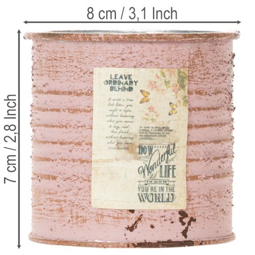 Product Flower pot decorative tin round antique rose metal planter Ø8cm H7.5cm