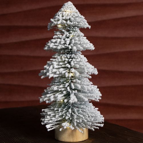 Product Mini Christmas tree illuminated LED fir with snow 28cm