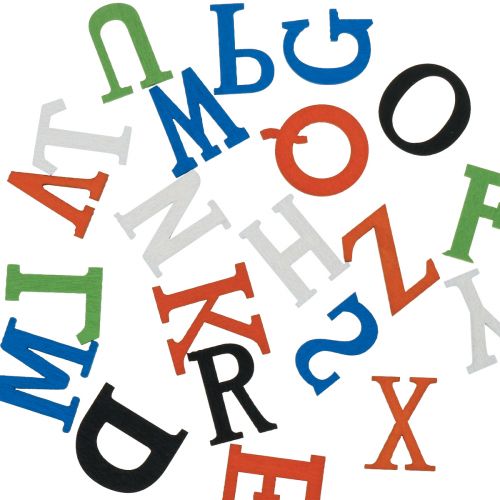 Floristik24 Table decoration school enrollment, scatter decoration school enrollment, wooden letters colored 2.5cm 26 pcs