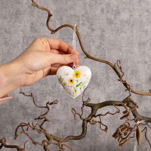 Product Heart pendants with floral patterns as wall decoration, 7cm, 6 pieces