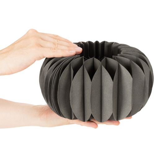 Product Paper Honeycomb Pumpkin Decoration Rings 24cm Dark Grey - Set of 4