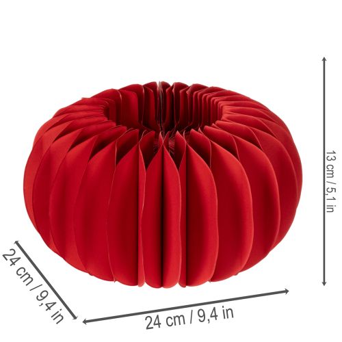 Red Honeycomb Paper Pumpkin Decoration, Set of 4, 24cm | Floristik24.co.uk