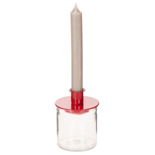 Metal Candle Holders Red 8cm for Taper Candles – Set of 3 | Floristik24.co.uk