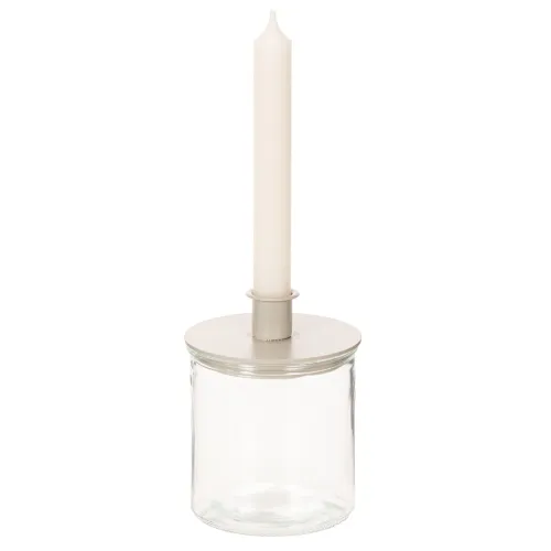 Glass Votive Holder Set, Clear Round Design, 12cm, Pack of 2 | Floristik24.co.uk