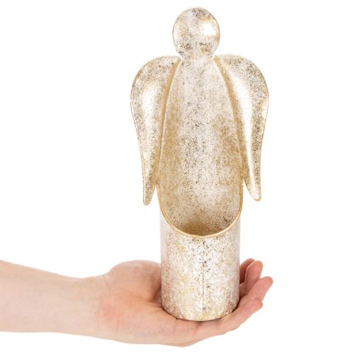 Gold Metal Angel Candle Holder - 27cm Festive Decoration | Floristik24.co.uk