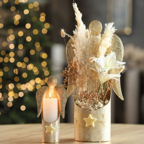 Golden Metal Angel Candle Holder for Table Decoration – 50cm | Floristik24.co.uk