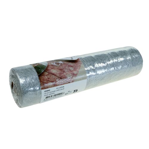 Product Deco fleece Sizoweb table runner silver 30cm 25m