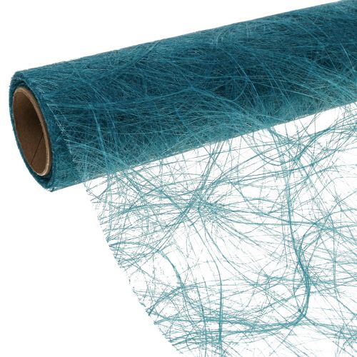 Product Deco fleece Sizoweb table runner petrol blue 30cm 5m