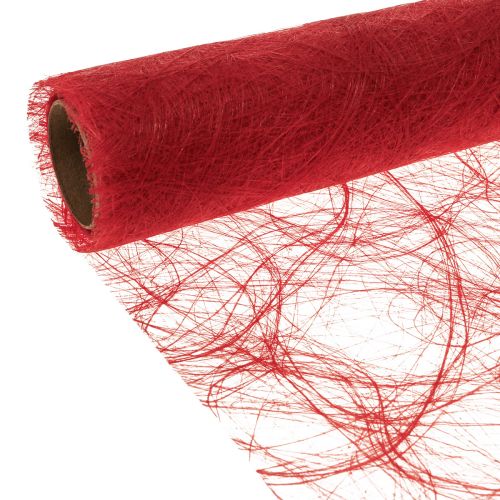 Deco fleece Sizoweb table runner red 30cm 5m