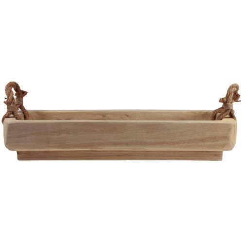 Floristik24 Plant box wooden bowl square Paulownia natural 57.5×18cm×18m