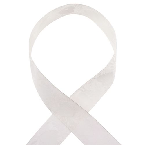 Product Organza ribbon cream decorative ribbon hearts 40mm 15m