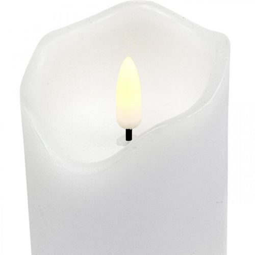 Product LED candle with timer real wax white pillar candle H17cm