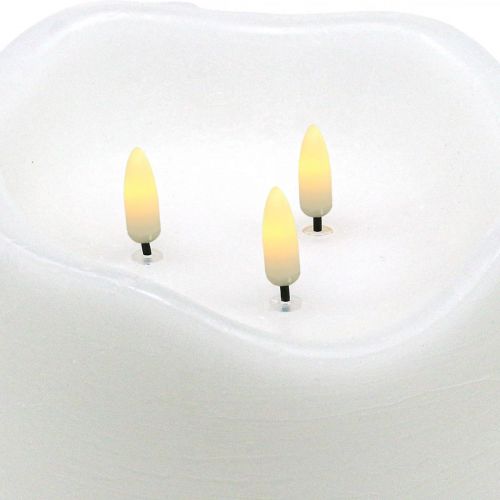 Product LED candle large wax white for battery timer Ø14.5cm H15cm