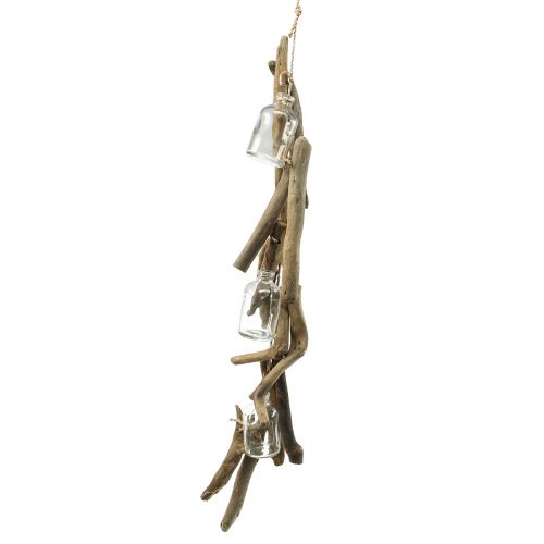 Driftwood garland maritime driftwood decoration with glass vases 70cm