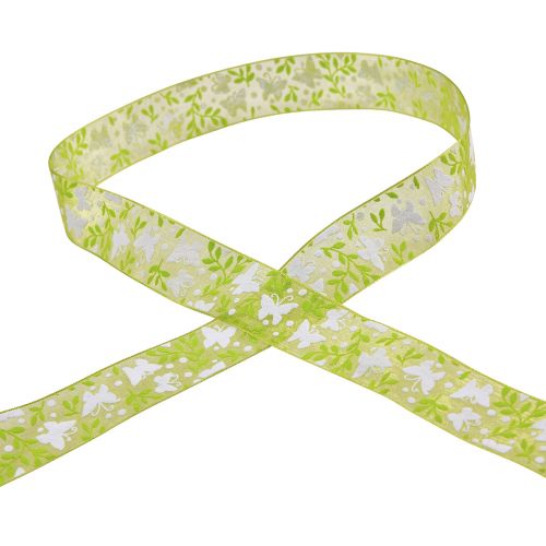 Product Organza ribbon butterflies green gift ribbon 25mm 20m