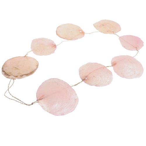 Floristik24 Shell garland mother of pearl shell garland Capiz pink L108cm