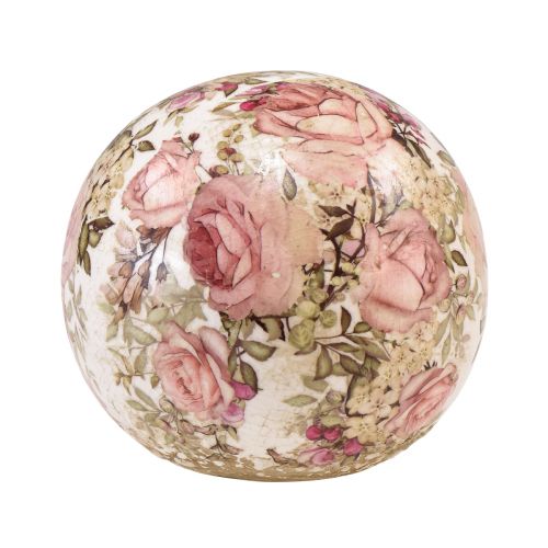 Floristik24 Ceramic ball with roses ceramic decorative earthenware Ø9.5cm