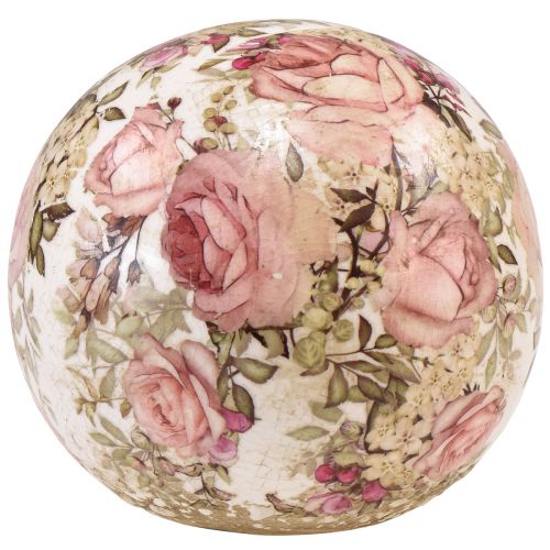 Floristik24 Ceramic ball with rose motif ceramic decorative earthenware 12cm
