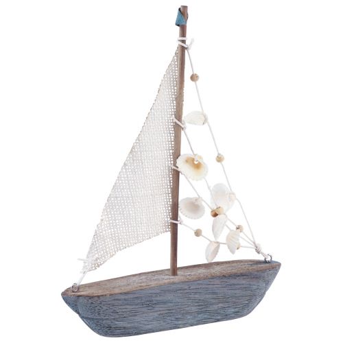 Sailboat decoration sailing ship wood vintage 18×3.5×24cm