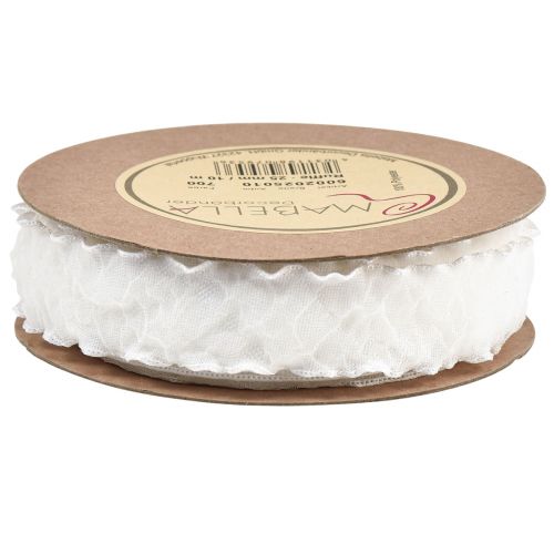 Product Ruffle ribbon white organza ribbon decorative ribbon 25mm 10m