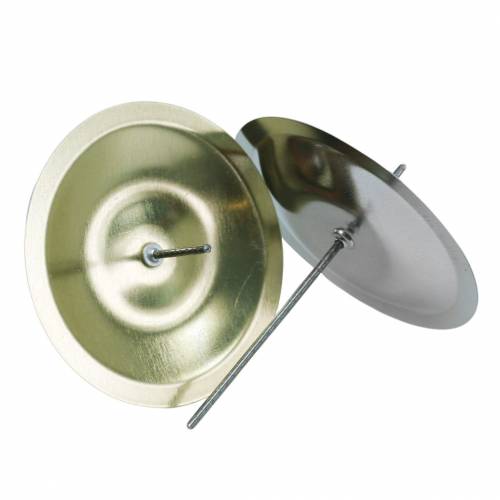Floristik24 Candle holder with spike gold Ø5cm 36 pcs