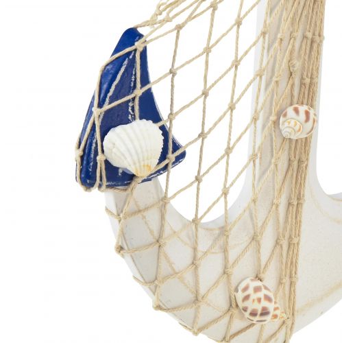 Product Anchor decoration wooden hanging white blue natural 32x2.5x22cm