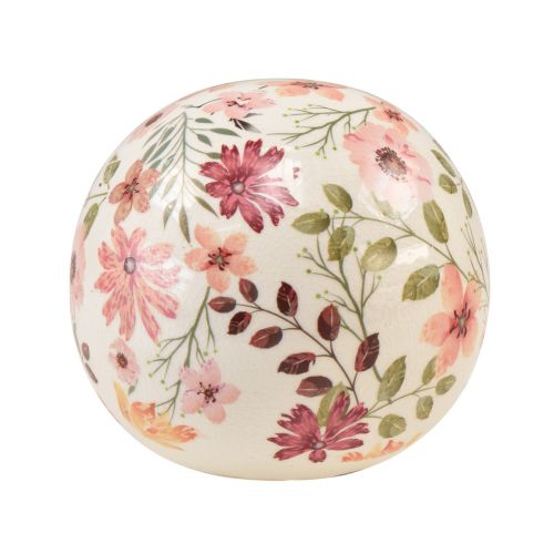 Floristik24 Ceramic ball with anemones decorative stoneware small Ø9.5cm