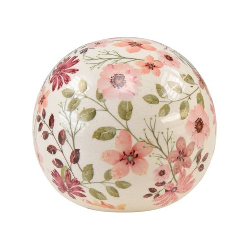 Floristik24 Ceramic ball with anemones decorative stoneware small Ø9.5cm