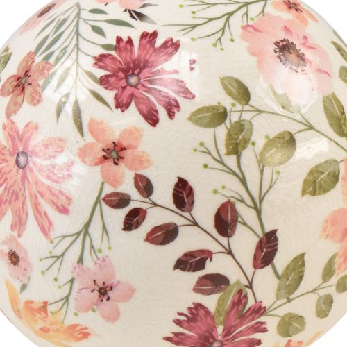 Floristik24 Ceramic ball with flowers ceramic decorative earthenware 12cm
