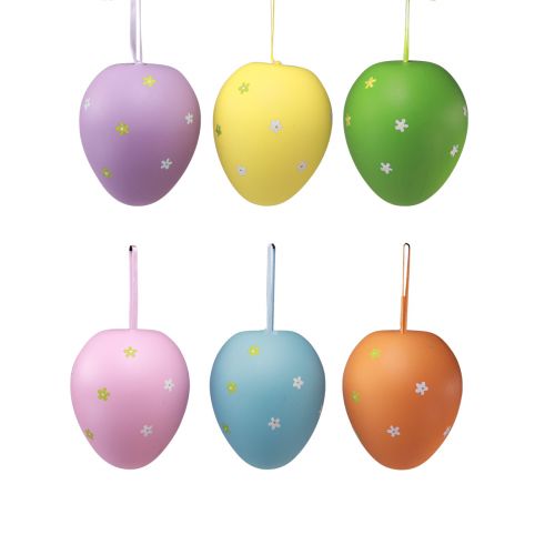 Floristik24 Easter eggs hanging eggs made of plastic 6.5x10cm 6 pcs