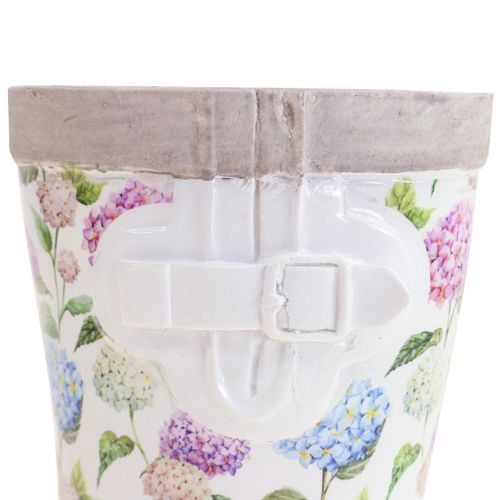 Rubber boots flower pot planter ceramic look H17.5cm