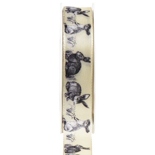 Floristik24 Easter gift ribbon silk ribbon Easter bunnies 25mm 18m
