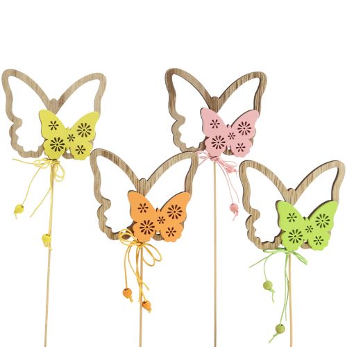Floristik24 Flower Plug Butterfly Decorative Plug Wood 8.5x7cm 12 pcs