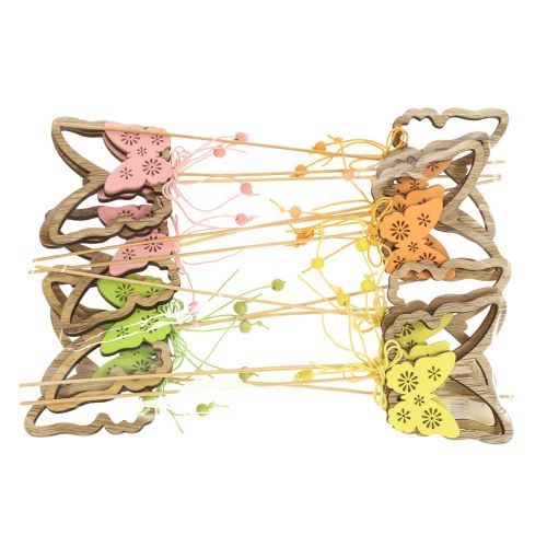 Product Flower Plug Butterfly Decorative Plug Wood 8.5x7cm 12 pcs