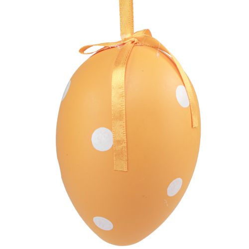 Product Easter eggs hanging plastic eggs with dots 8x11.5cm 6pcs