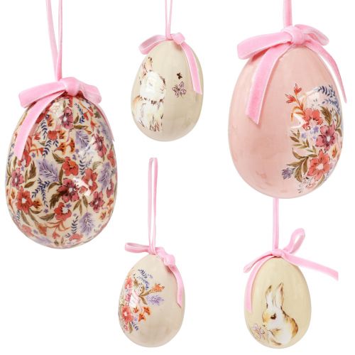 Floristik24 Decorative Easter eggs for hanging with motifs 4.5×6.5cm 6pcs