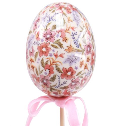 Product Flower plug Easter eggs on a stick with motifs 4×5.5cm 6pcs