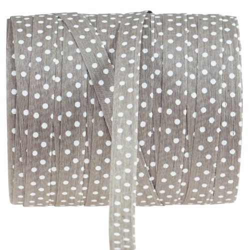 Floristik24 Gift ribbon dotted cotton ribbon brown 10mm 100m