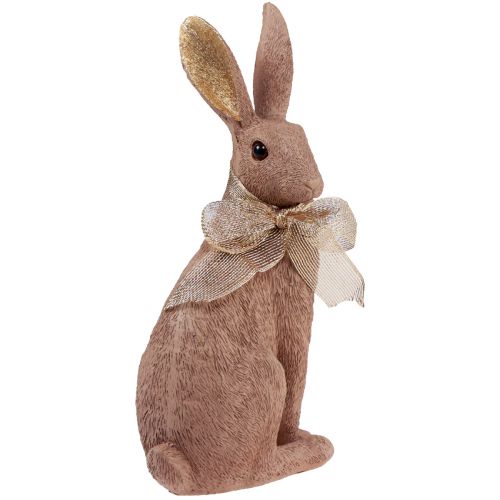 Product Easter bunny decoration bunny with bow brown Easter decoration 25cm