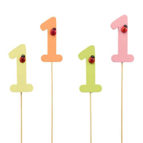 Floristik24 Number plug birthday 1 flower plug wood 27,5cm 16 pcs