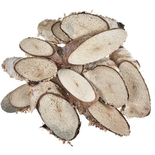 Floristik24 Birch wood slices oval birch slices 4-9cm 450g