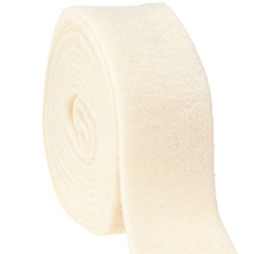 Felt ribbon white 7.5cm, 5m